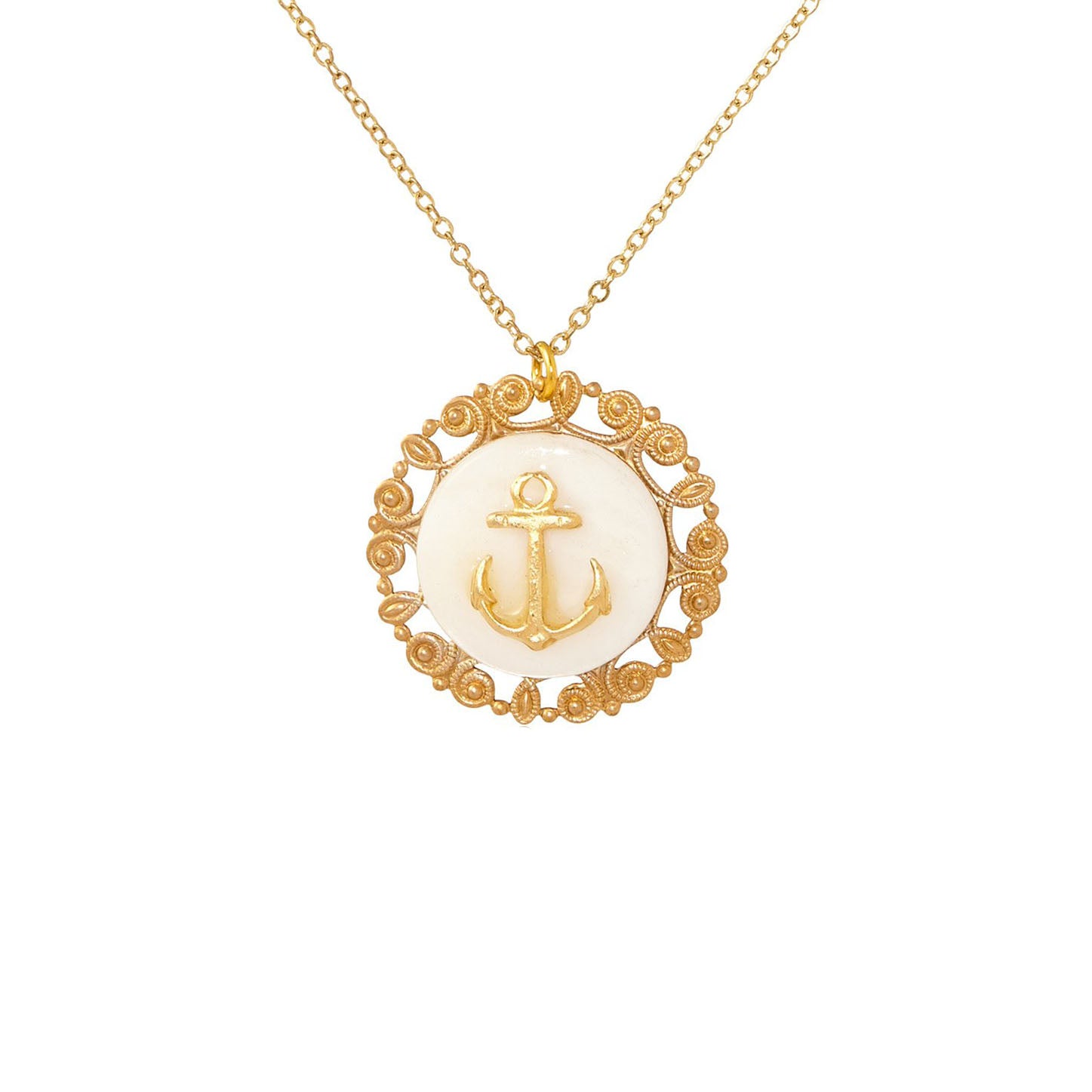 Anchor on a Shell Necklace