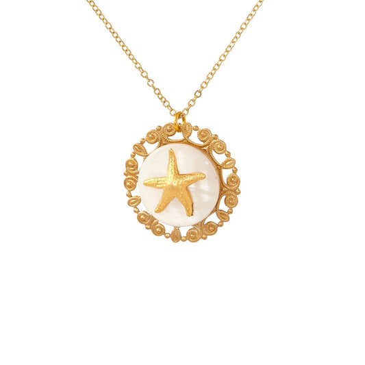 Starfish on a Shell Necklace