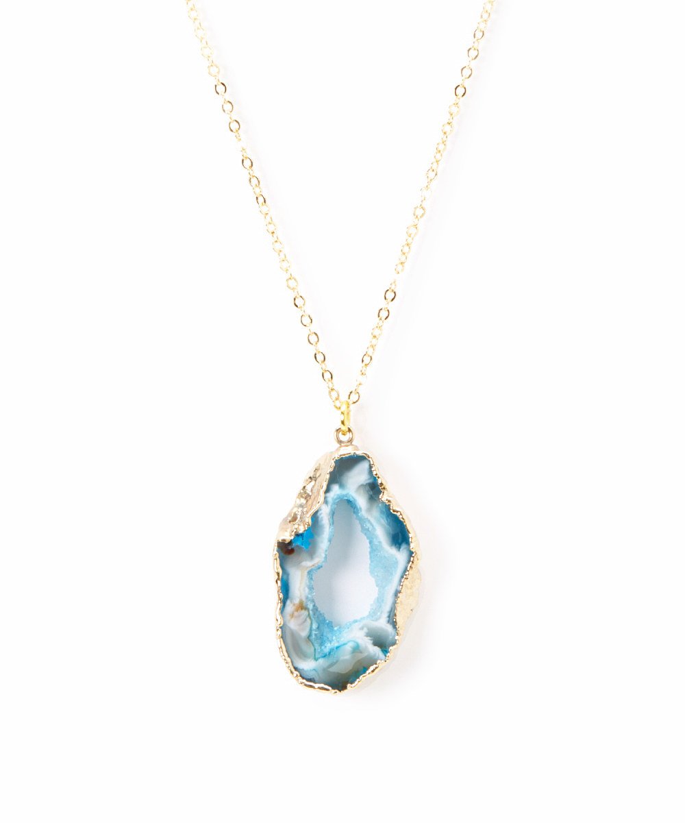 Turquoise Open Drusy Agate Slice