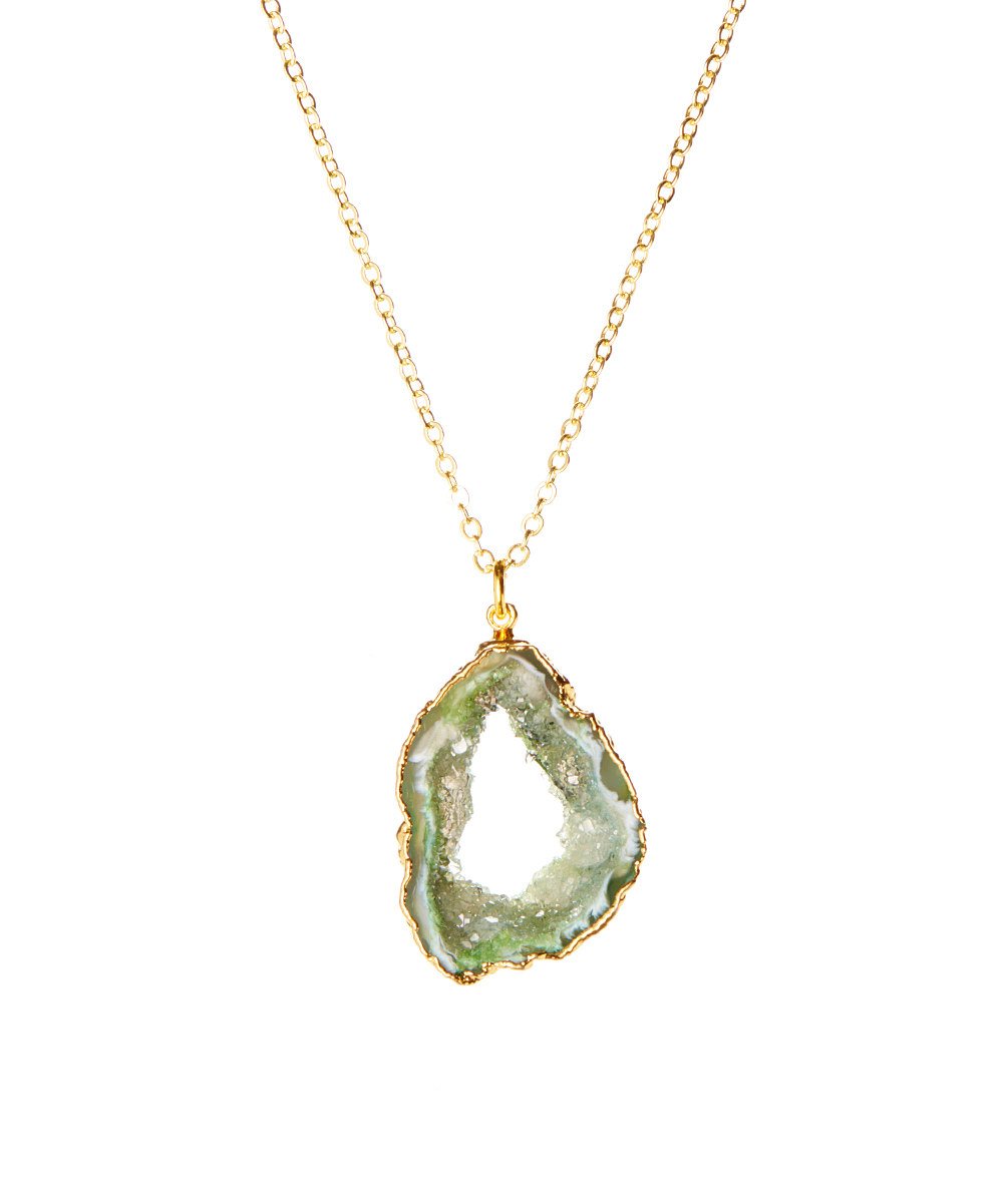Sage Open Drusy Agate Slice