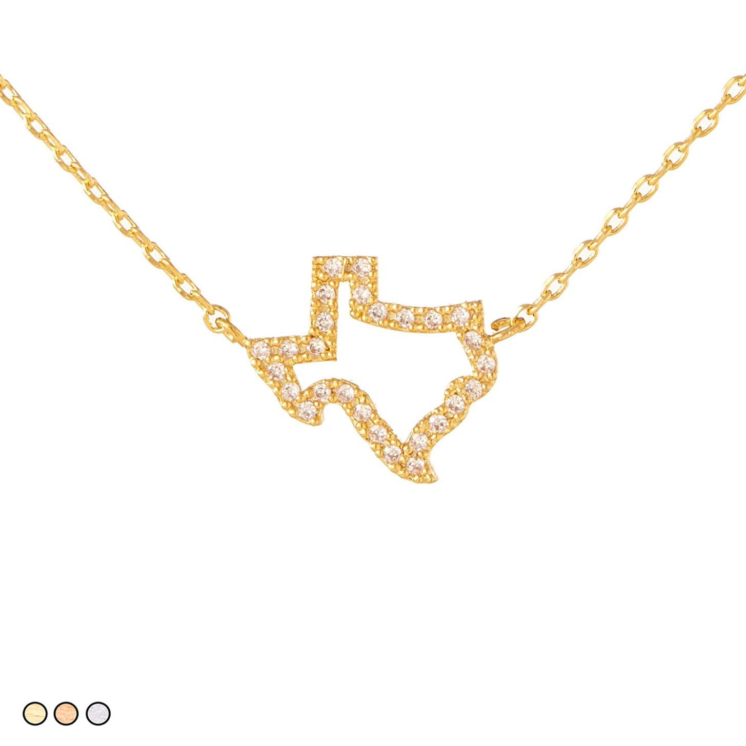 Pave Texas State Choker (Silver, Gold, Rose Gold)