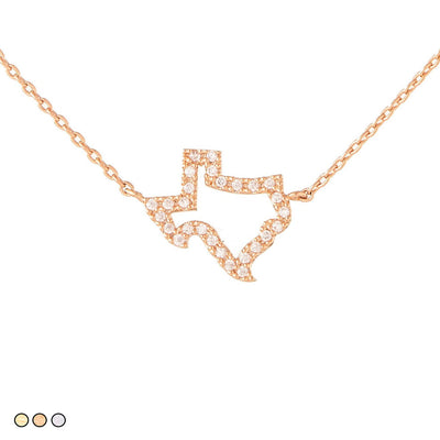 Pave Texas State Choker (Silver, Gold, Rose Gold)