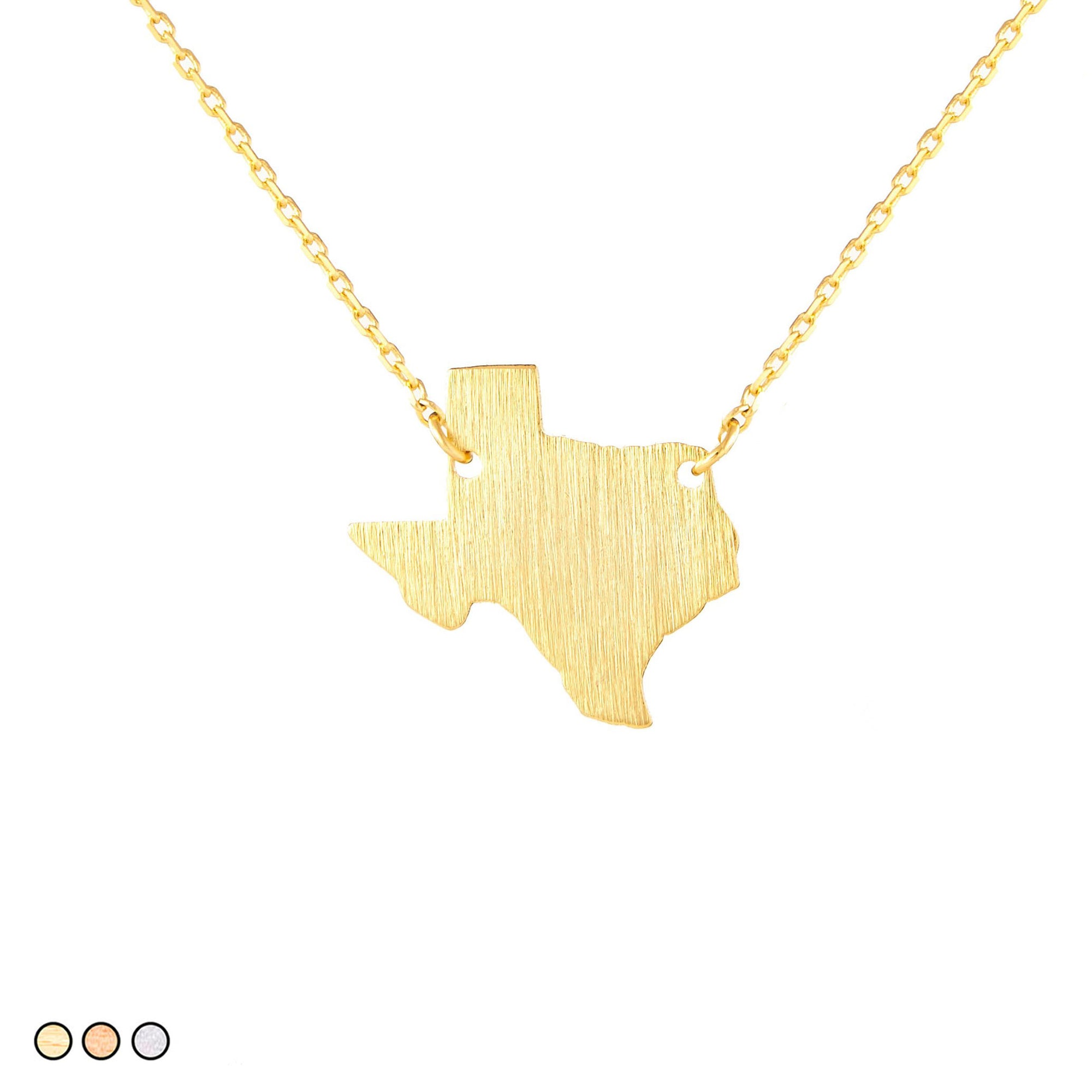 Texas State Plate Minimalist Festoon Necklace (Gold, Rose Gold, Silver)