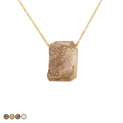 Large Drusy Necklace (White)