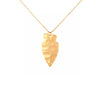 Large Hammered Gold Arrowhead Necklace