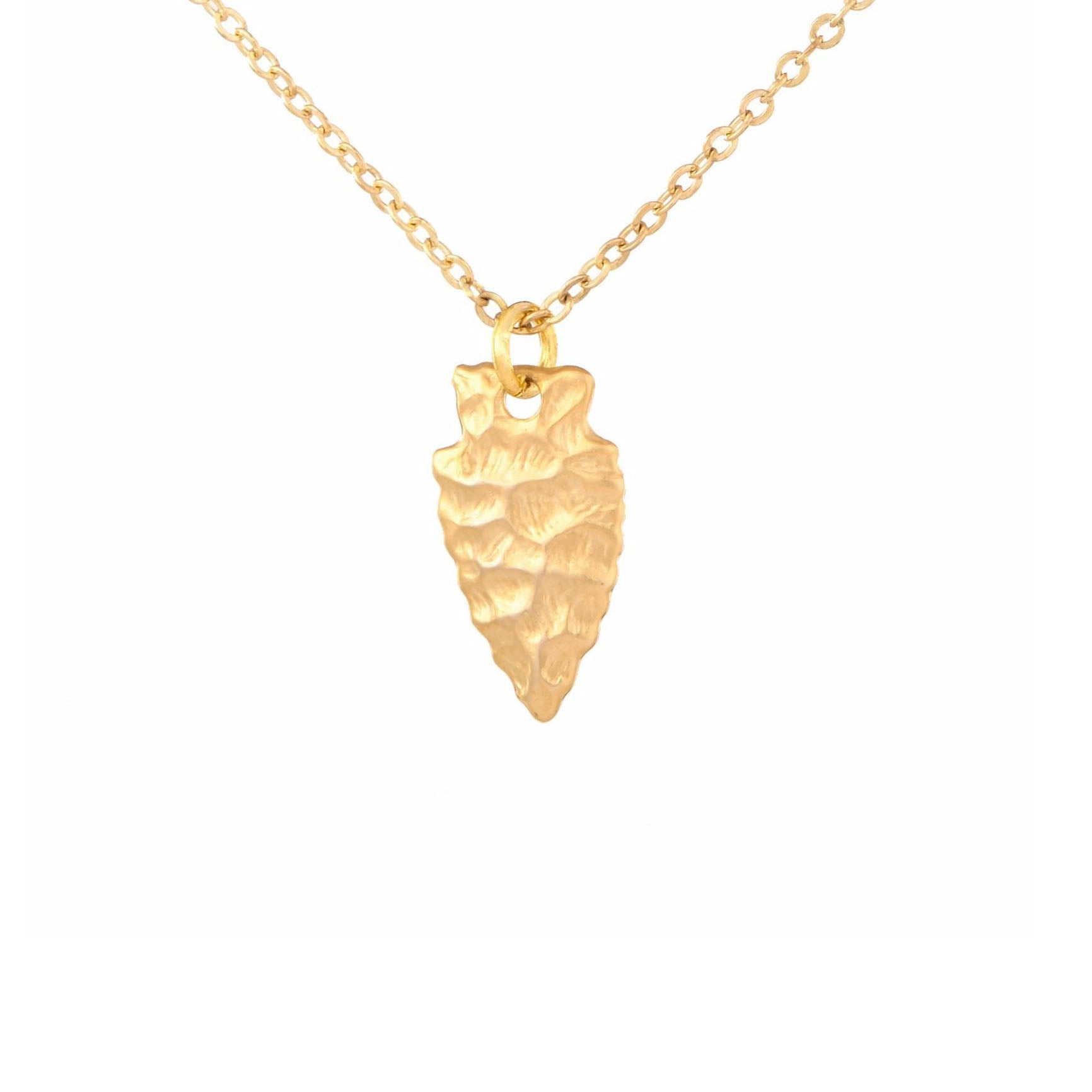 Hammered Gold Arrowhead Necklace