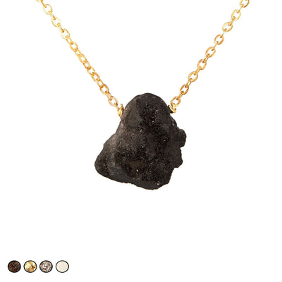 Meteorite Drusy Necklace (White)