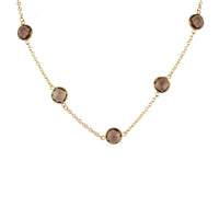 Bezeled Glass Long Station Necklace
