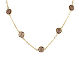 Bezeled Glass Long Station Necklace