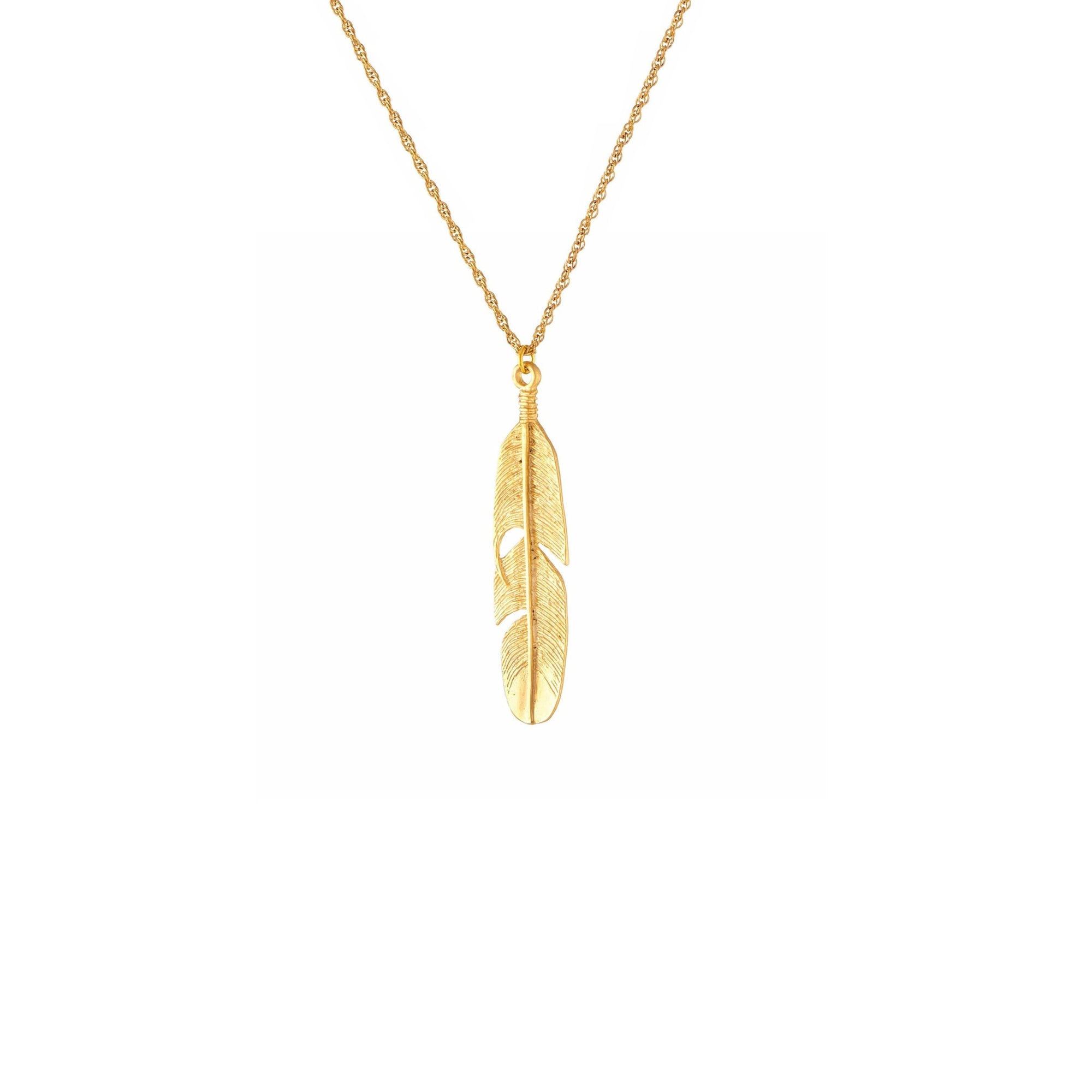 Large Feather on Long French Rope Chain
