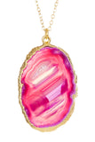 Gilded Edge Brazilian Agate Necklace (Small)