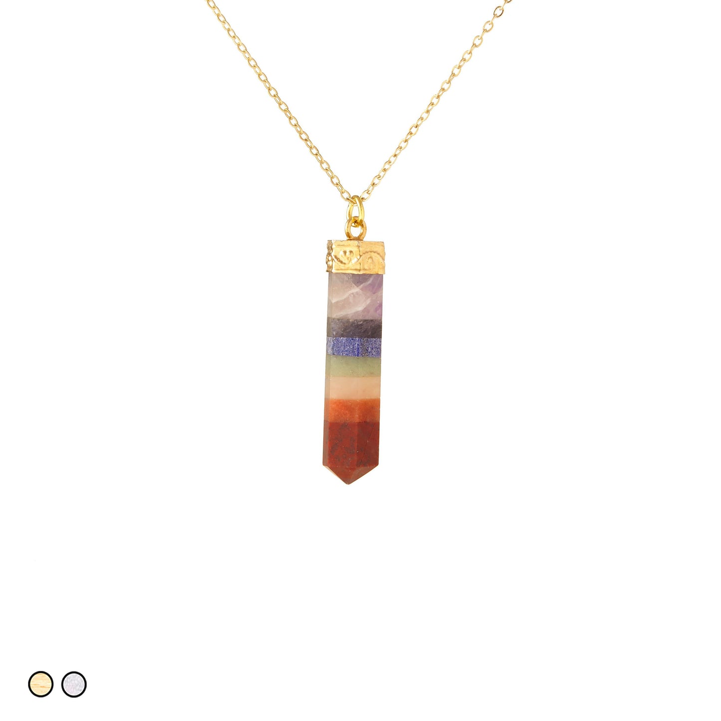 Rainbow Stone Necklace (Gold and Silver)