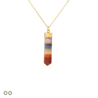 Rainbow Stone Necklace (Gold and Silver)