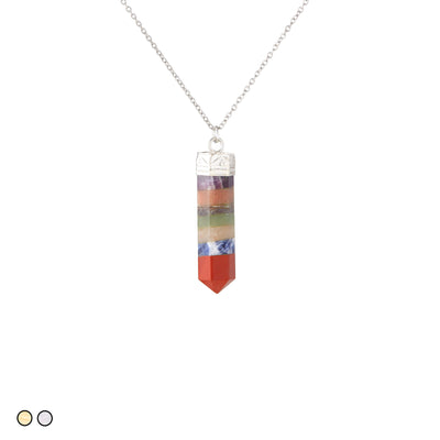 Rainbow Stone Necklace (Gold and Silver)