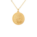 Vintage Birthflower Coin Necklace