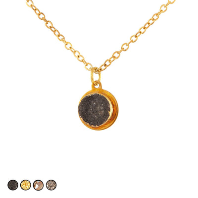 Sparkle Geode Charm Necklace (Black)