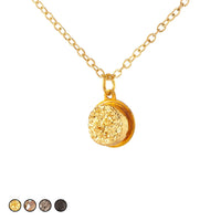 Sparkle Geode Charm Necklace (Gun Metal)