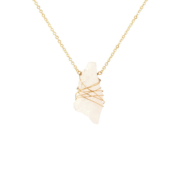 Wrapped Crystal Stone Necklace