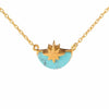 Gold and Turquoise Bar Half Circle with Star Necklace