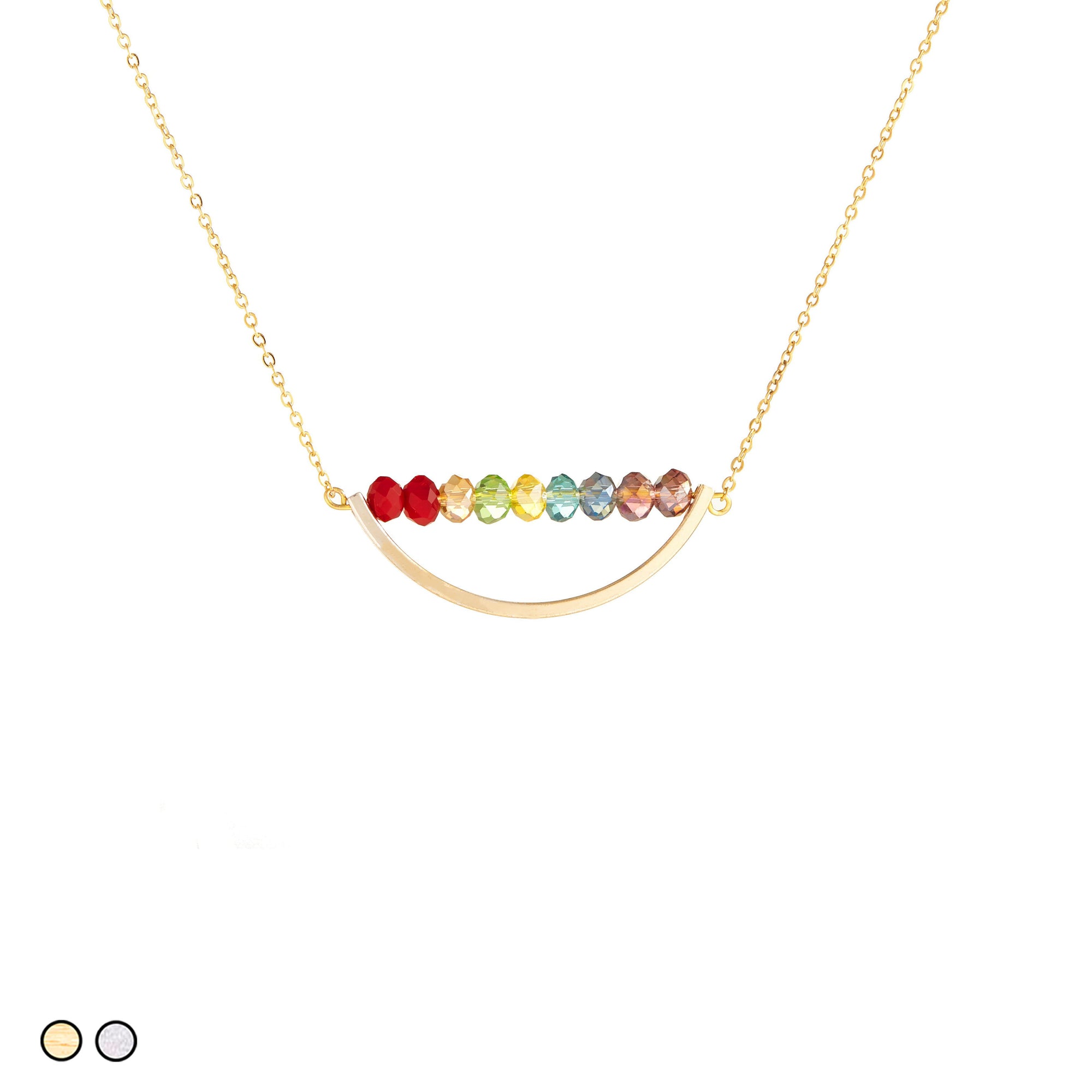 Chakra Rainbow Stones with Arch (Gold and Silver)