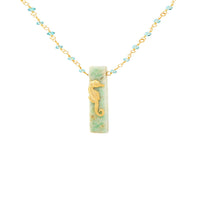 Gold Seahorse and Stone Necklace