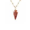 Wrapped Jasper Arrowhead Necklace on Crystal Chain