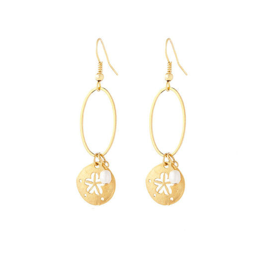 Sand Dollar and Pearl Earring
