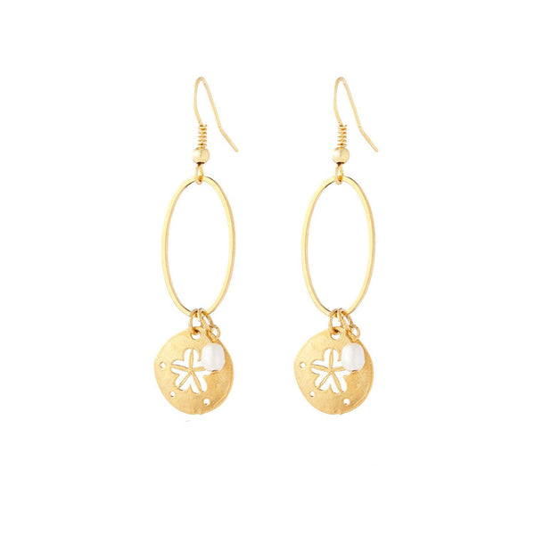 Sand Dollar and Pearl Earring
