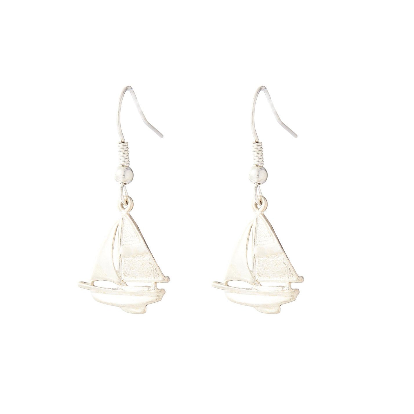 Silver Sailboat Earring