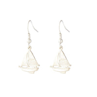 Silver Sailboat Earring