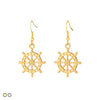 Ship Wheel Drop Earring (Gold and Silver)