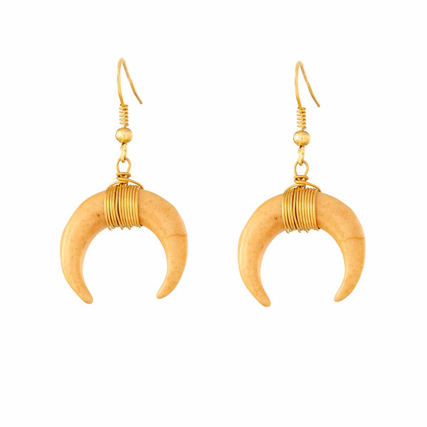 Small Wrapped Crescent Earrings