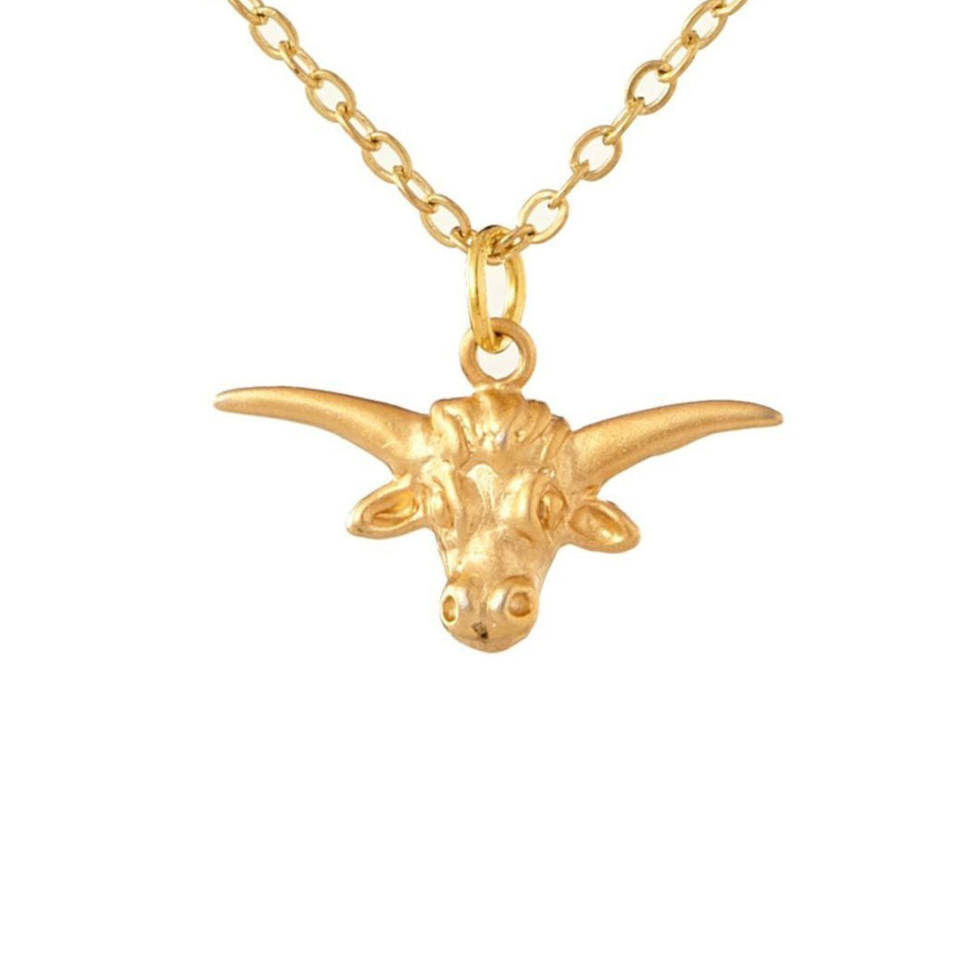 Mini Bull Head Charm Necklace