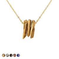 Three Agate Shards Necklace (Navy)