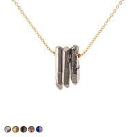 Three Agate Shards Necklace (Navy)