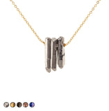 Three Agate Shards Necklace (Navy)
