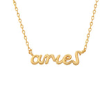 Zodiac Script Necklace