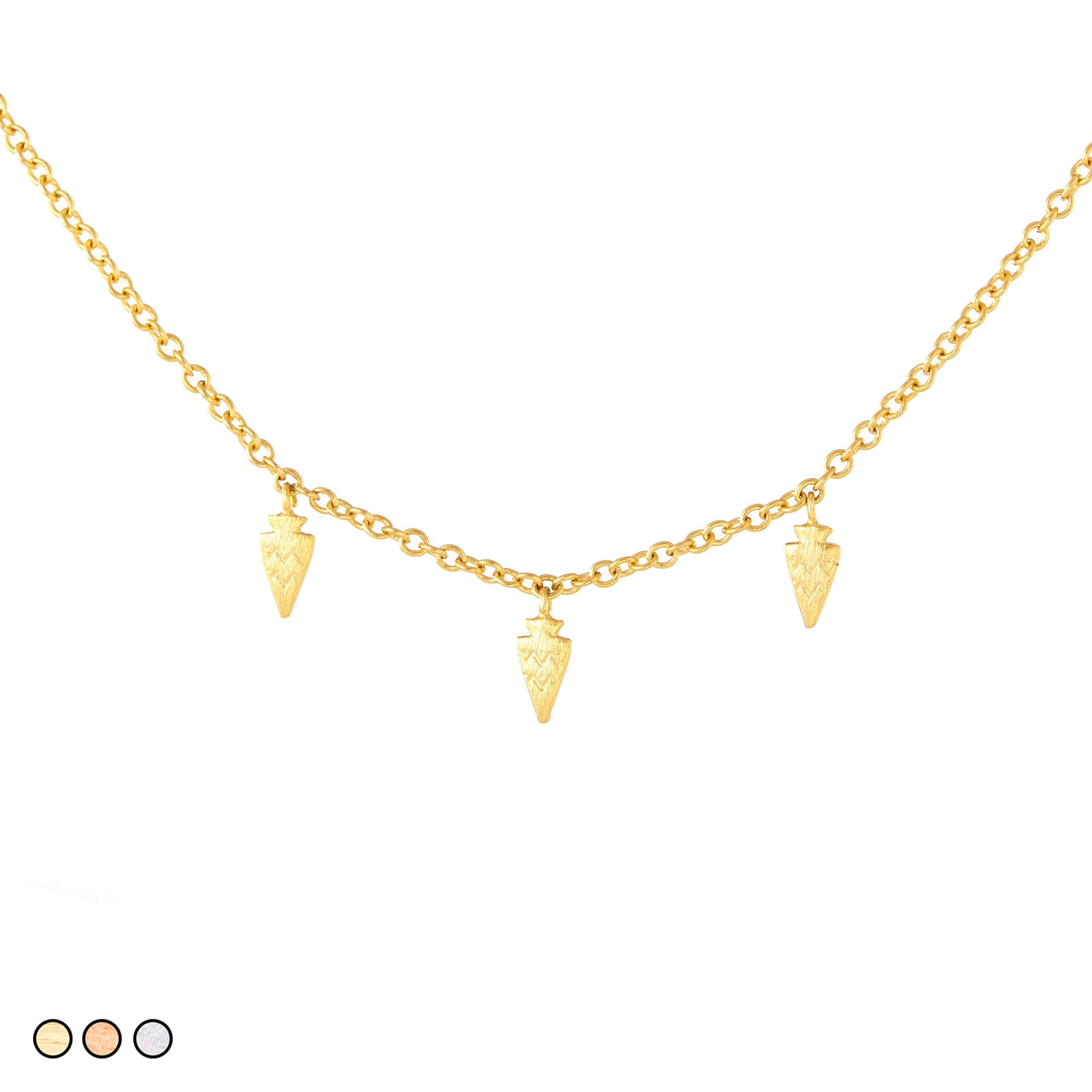 Small Gold Arrowhead Necklace (Gold, Rose Gold, Silver)