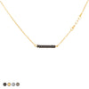 Mini Beads with Chain Accent Choker Necklace (Black)