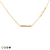 Mini Beads with Chain Accent Choker Necklace (Silver)