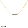 Mini Beads with Chain Accent Choker Necklace (Black)