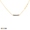 Mini Beads with Chain Accent Choker Necklace (Silver)