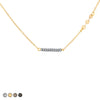 Mini Beads with Chain Accent Choker Necklace (Gold)