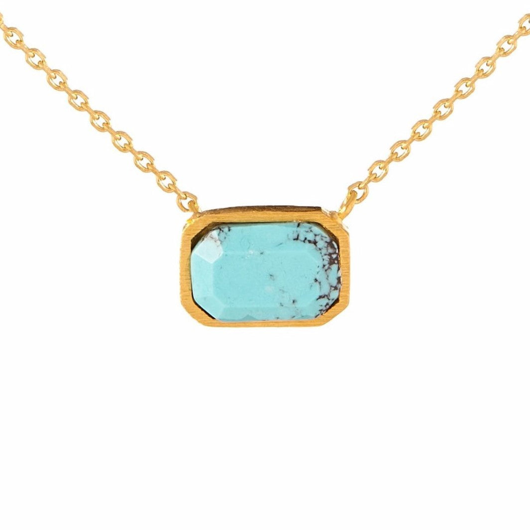 Rectangle Semiprecious Bezel Festoon Necklace