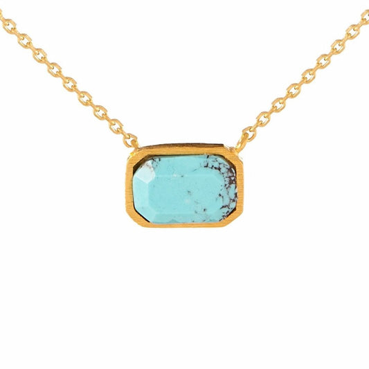 Rectangle Semiprecious Bezel Festoon Necklace