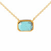 Gold and Turquoise Bar Rectangle Necklace