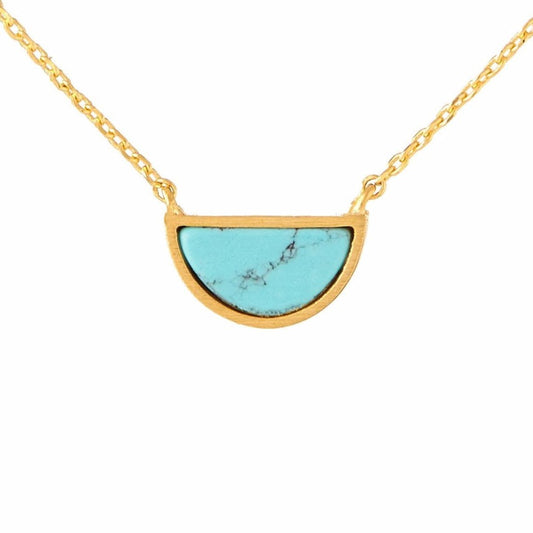Semiprecious Half Circle Necklace