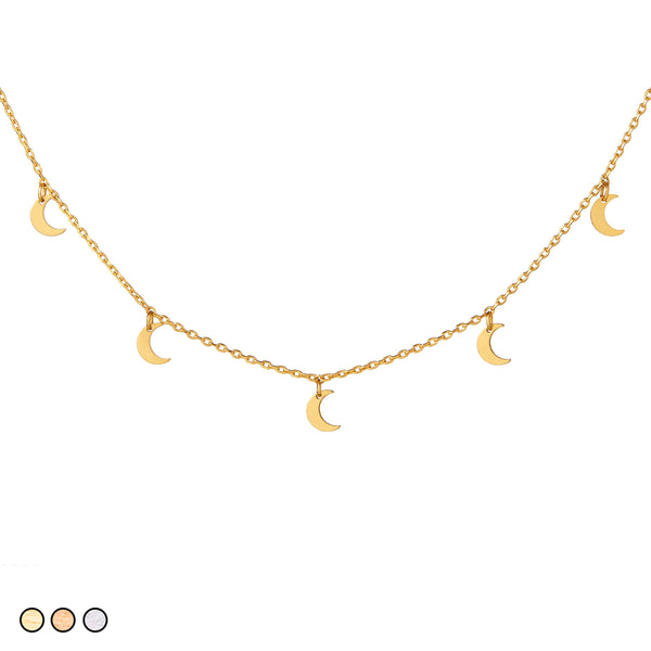 Mini Moon Choker Necklace (Gold, Rose Gold, Silver)