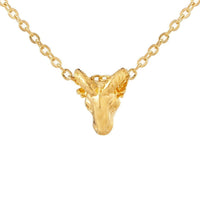 Mini Ram Head Charm Necklace