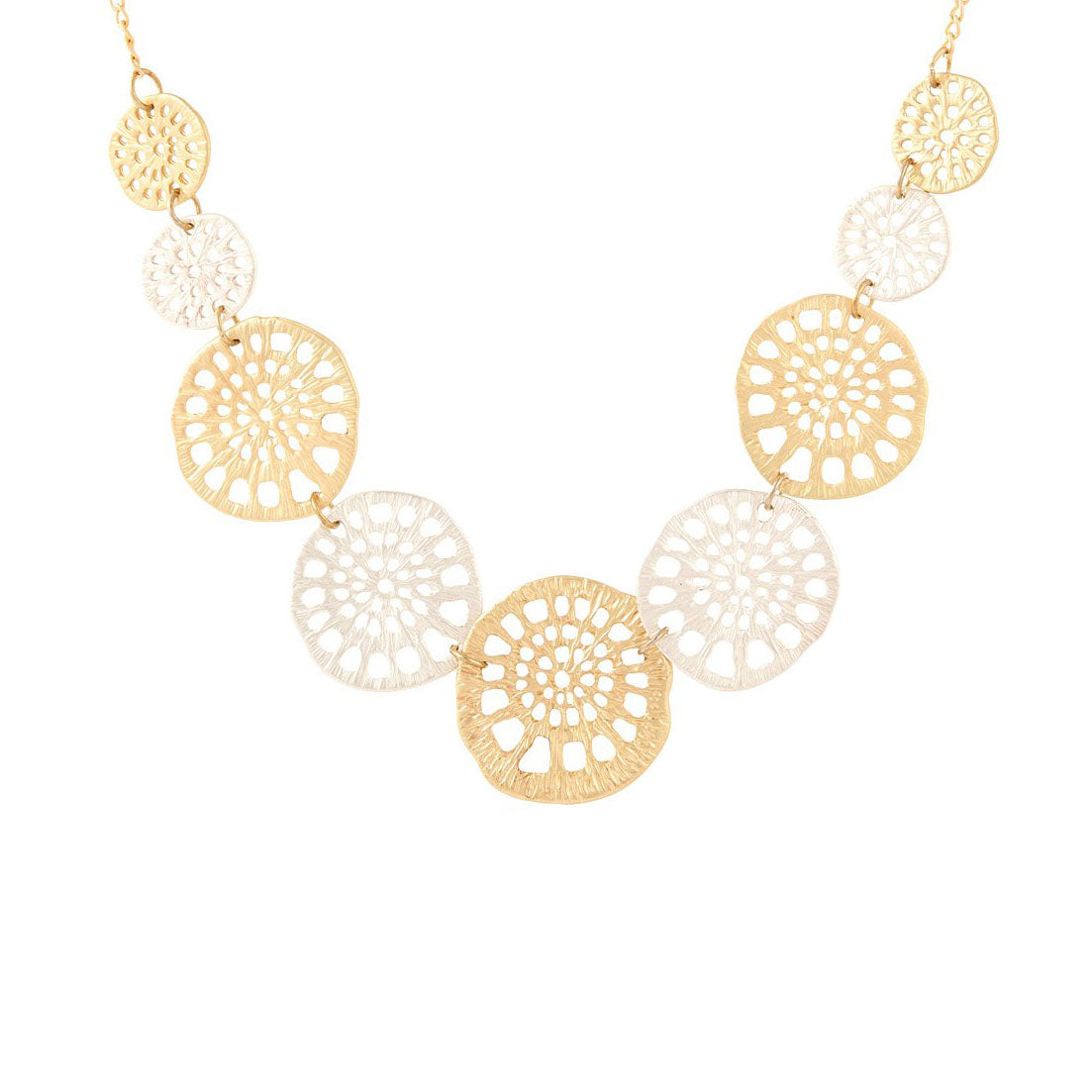 Duo Tone Coral Statement Necklace